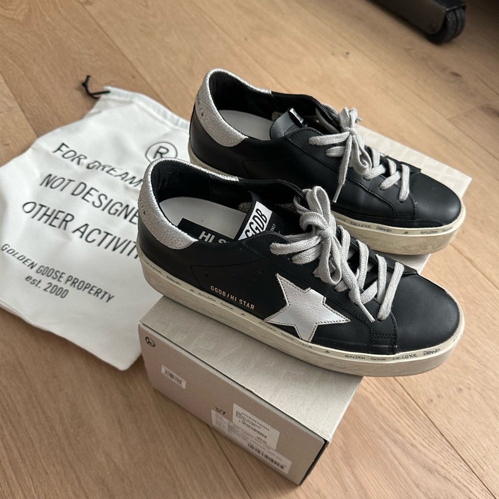 Golden Goose Hi Star Black Platform Sneaker